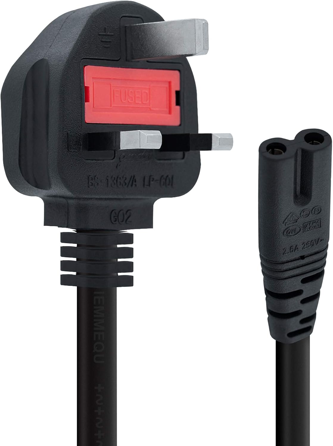 Mcbazel Power Cable for PS5/PS4/PS3, UK Figure-8 Replacement Lead, 1.8 m