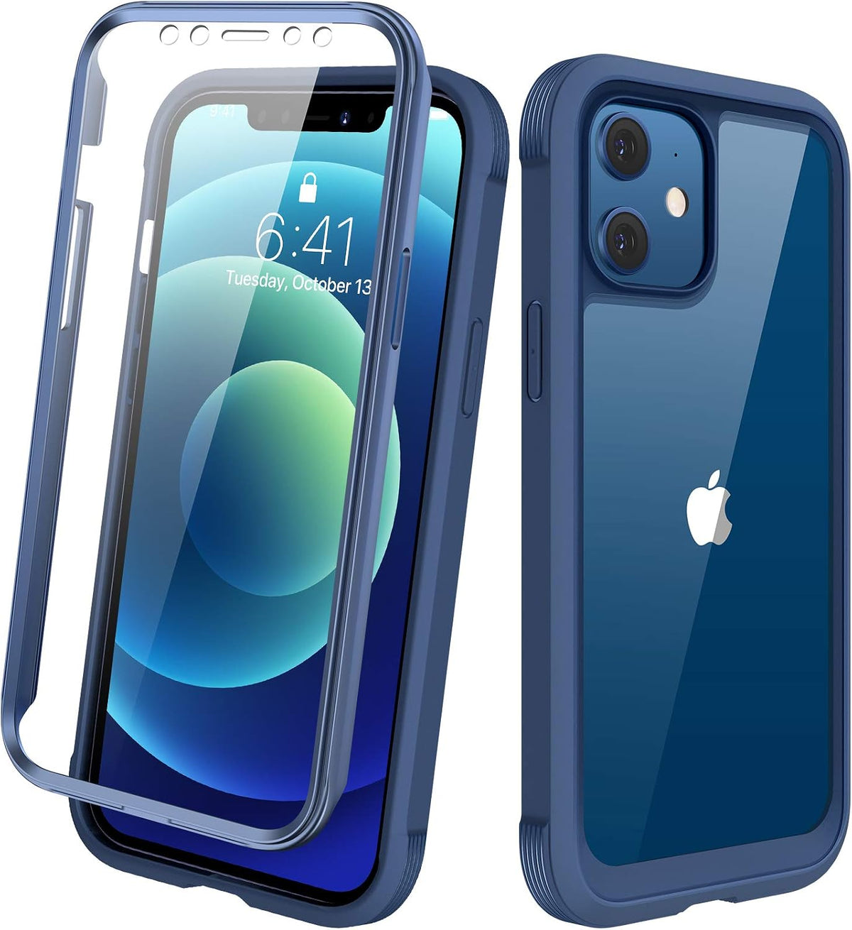 Diaclara Designed for iPhone 15 Plus Case 6.7 Inch, Full-Body Clear Bumper Cases w/Built-in Screen Protector, 360 Protective Rugged Case + Glass Camera Lens Protector,Mint Green