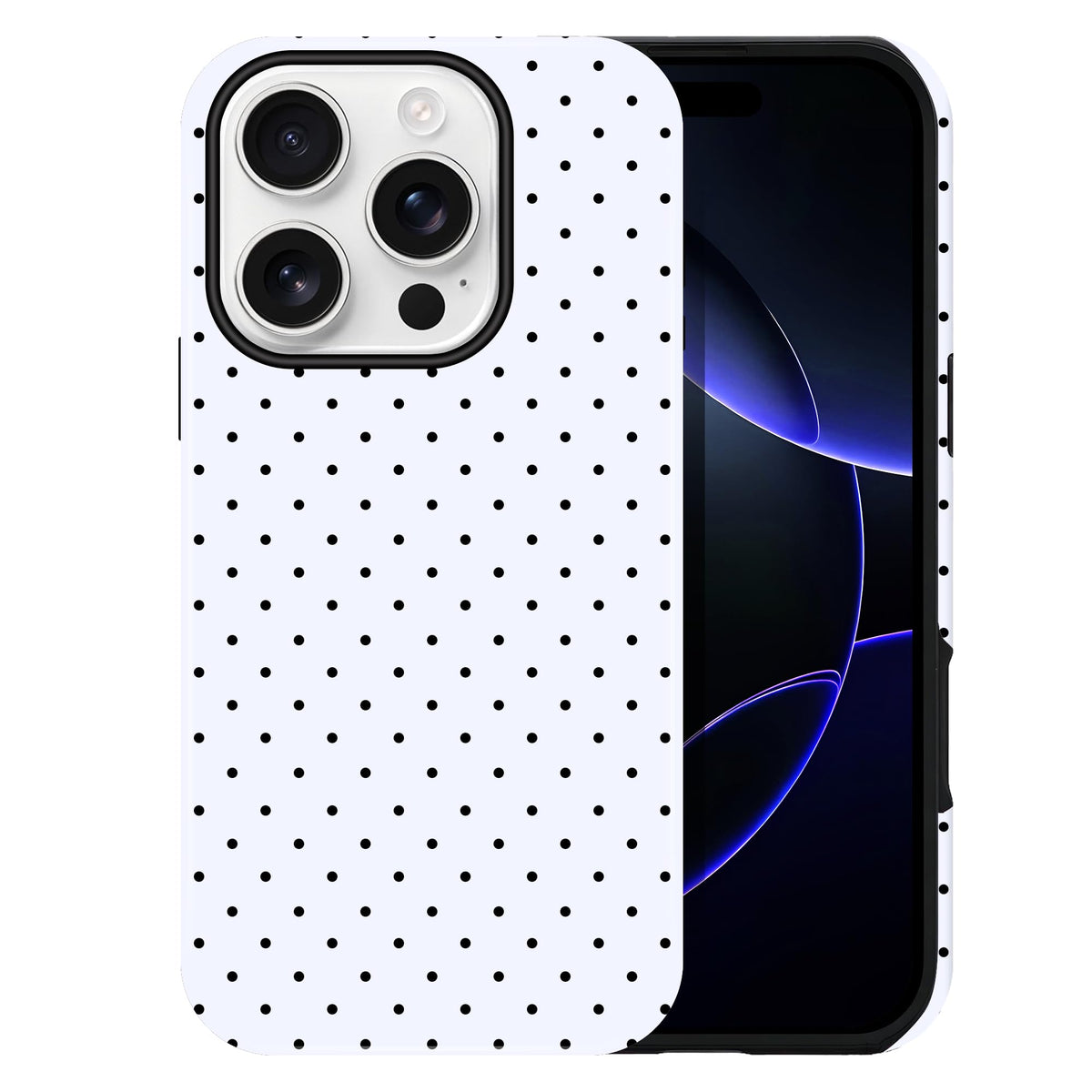 Polka Dot Pattern Phone Case for iPhone 17 6.3", White