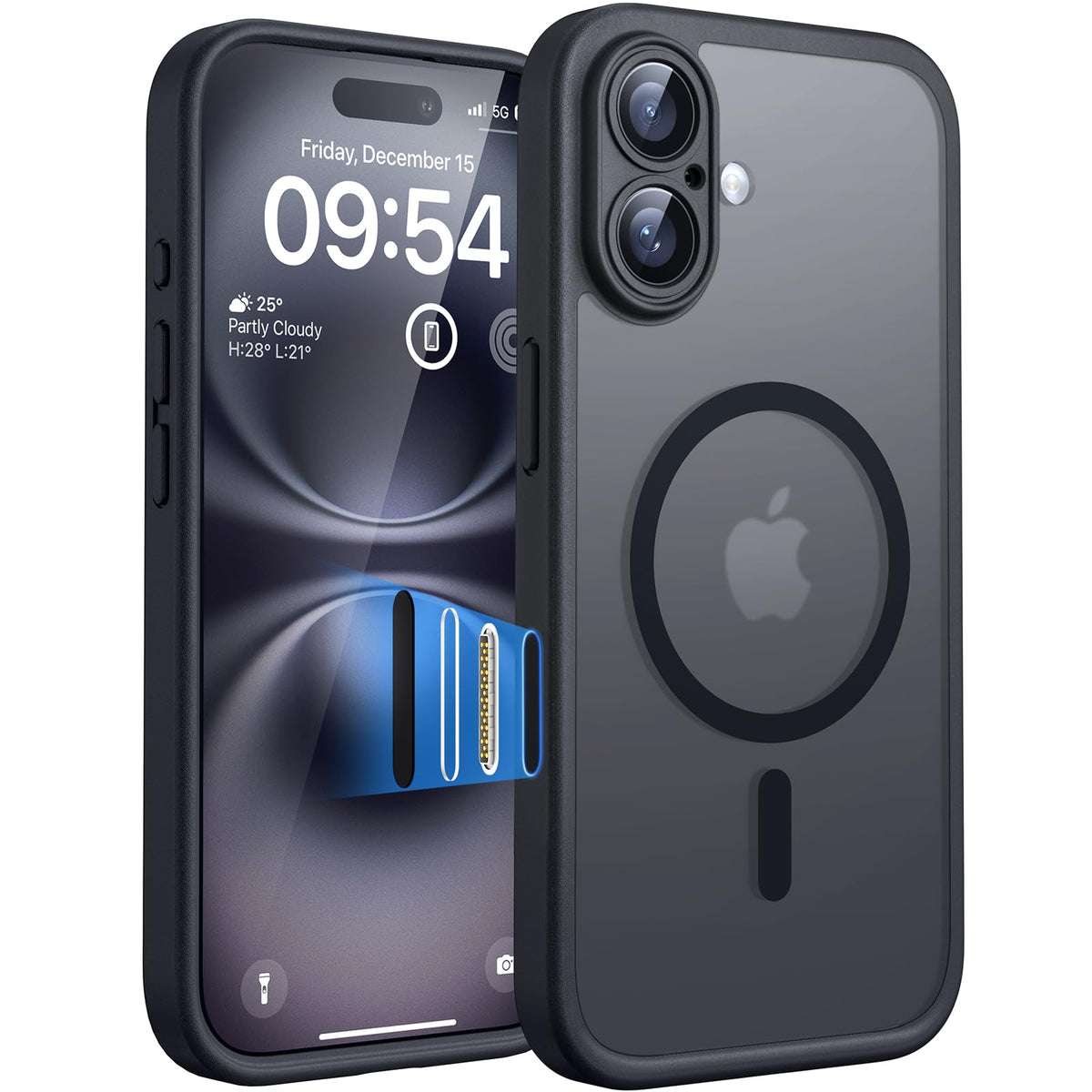 TOCOL for iPhone 13 Pro Max Case, Compatible with MagSafe, Black