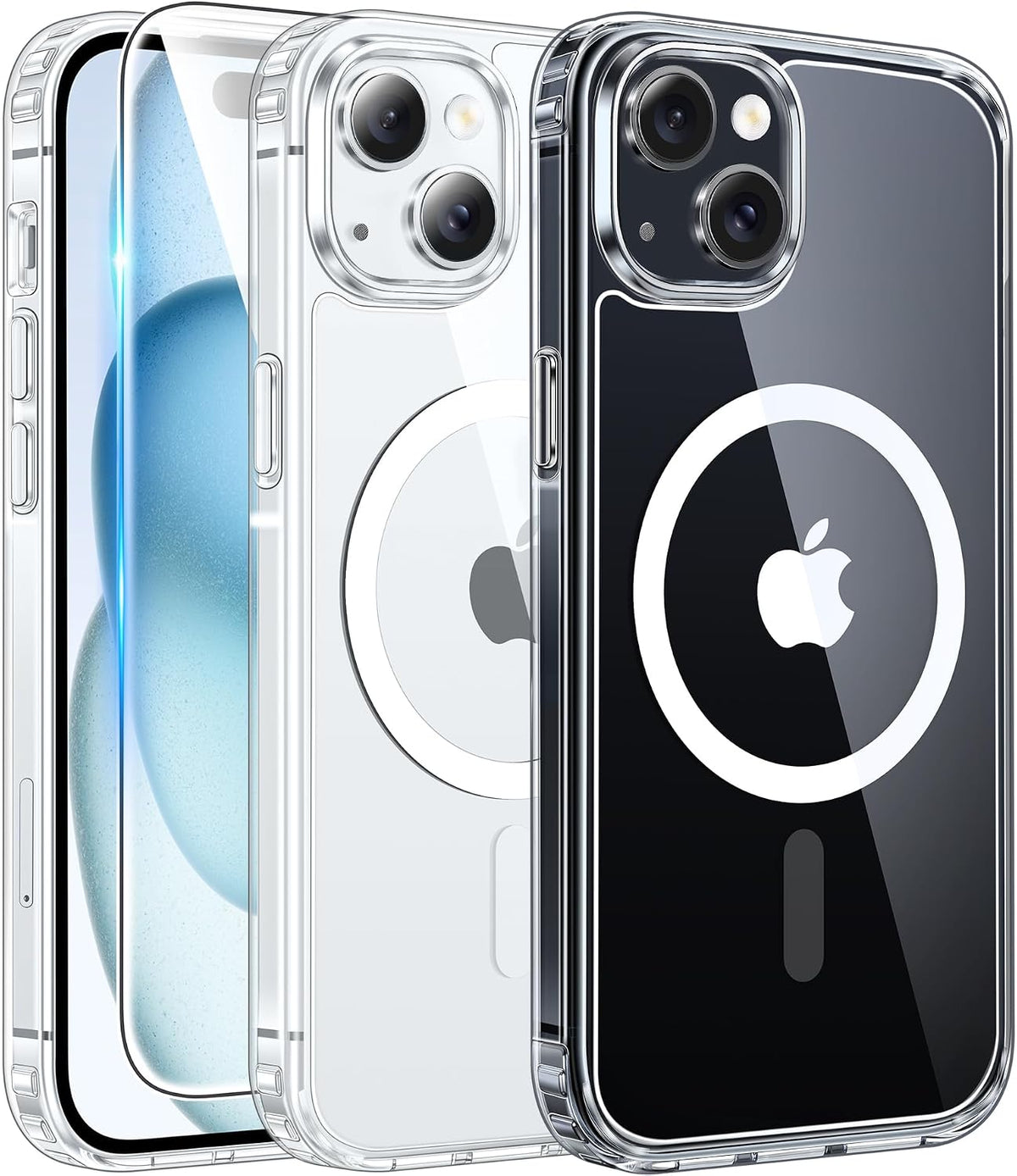 FNTCASE Magnetic for iPhone 15/14/13 Case, Clear