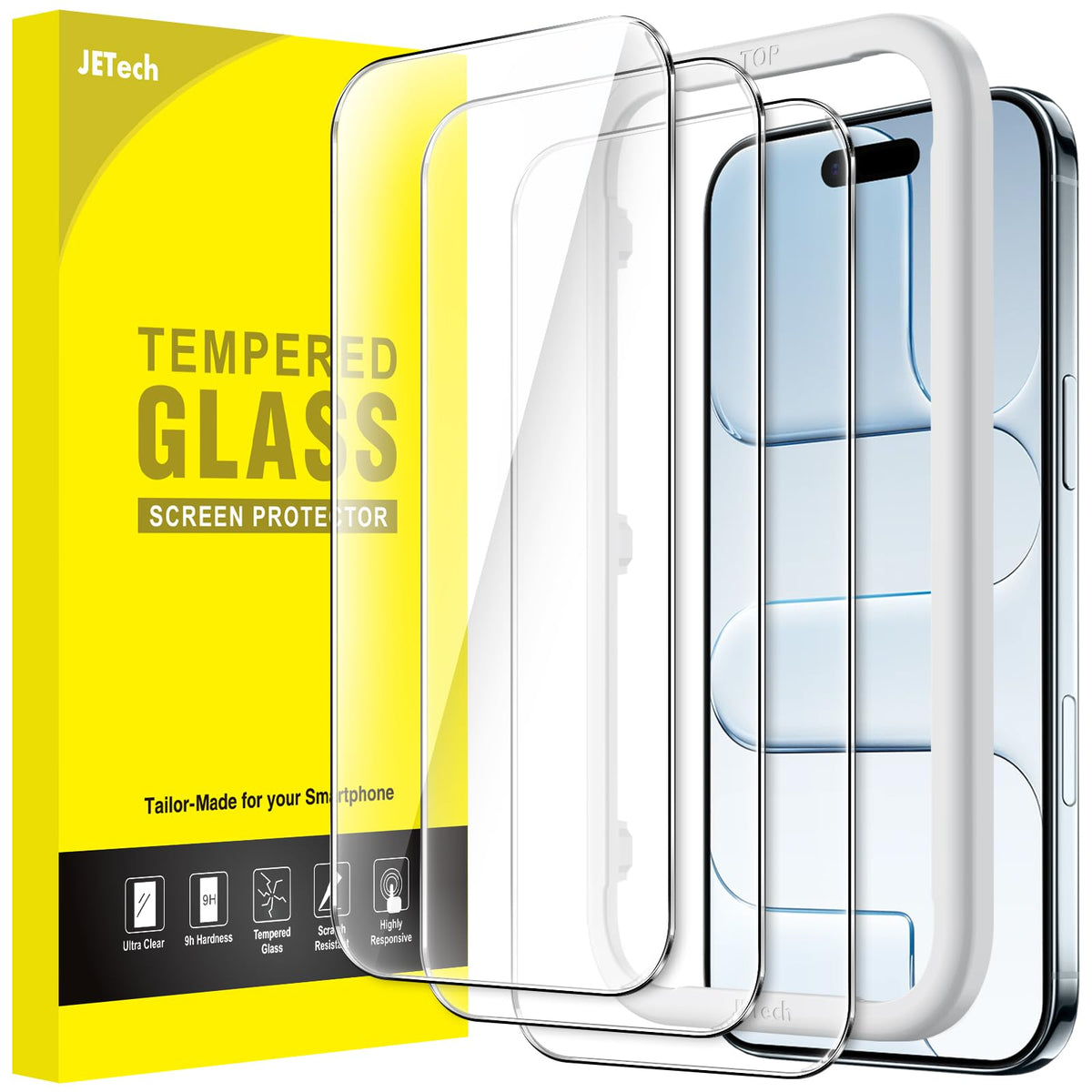 JETech Screen Protector for iPhone 18 Pro Max/17 Pro Max, 3-Pack