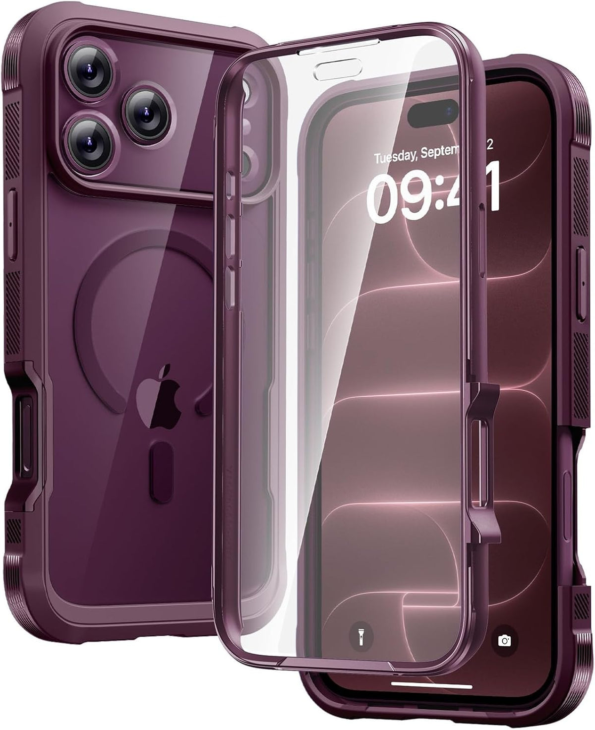 Diaclara Designed for iPhone 15 Plus Case 6.7 Inch, Full-Body Clear Bumper Cases w/Built-in Screen Protector, 360 Protective Rugged Case + Glass Camera Lens Protector,Mint Green