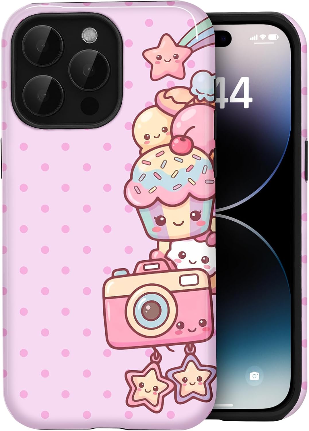 for iPhone 12/12 Pro Cute Polka Dot Phone Case, Yellow