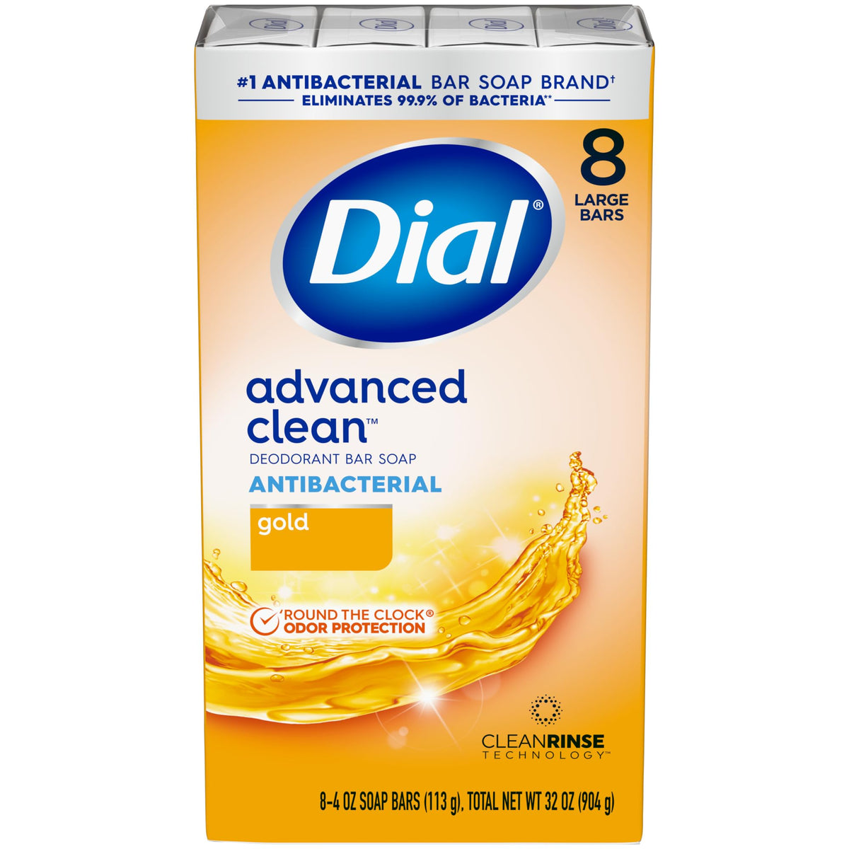 Dial Antibacterial Bar Soap, Calm & Soothe Lavender & Jasmine Deodorant Bar, 4oz (8 Bars) (Pack of 4)