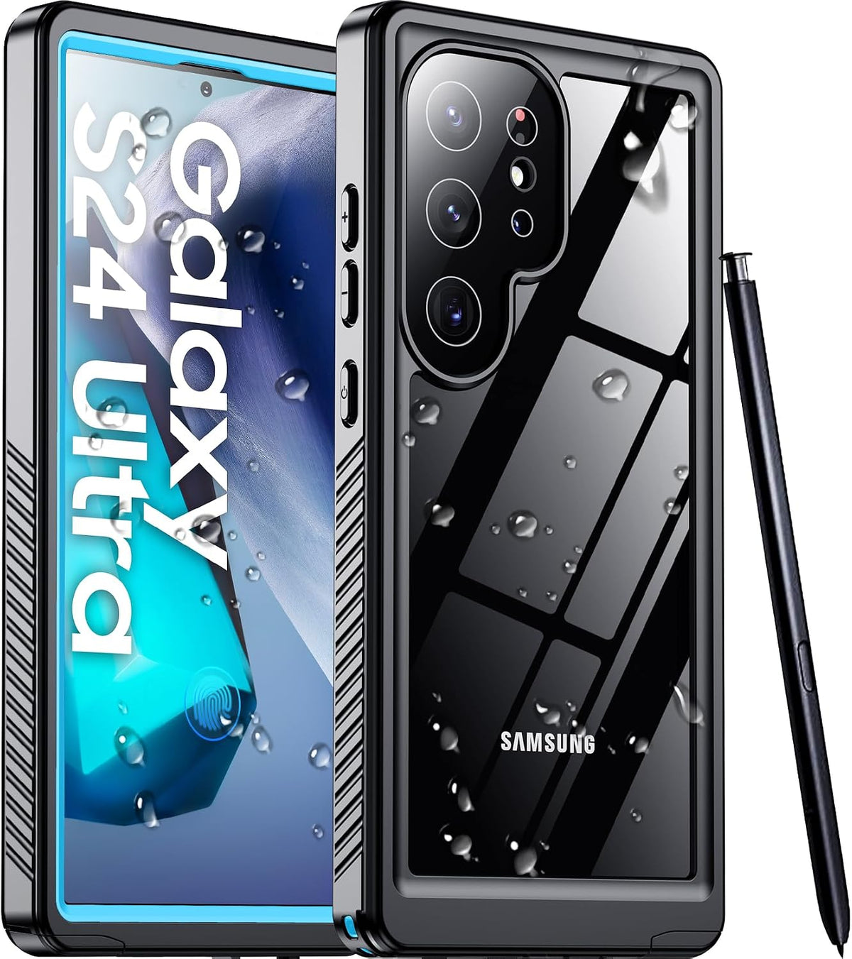 Temdan Compatible with iPhone 17 Pro Case,Waterproof Built-in Screen & Camera Protector IP68 Underwater Full Body 17FT Military Dropproof Shockproof Phone Case 6.3"-Blue/Clear