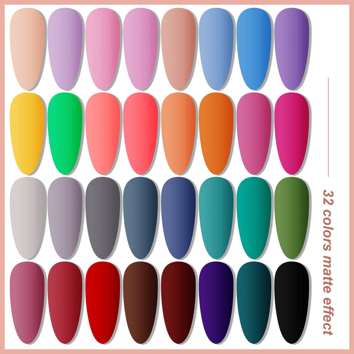 JODSONE 23 PCS Gel Nail Polish Set with Base Glossy and Matte Top Coat Multicolored Gel Nail Long Lasting Suitable for All Seasons