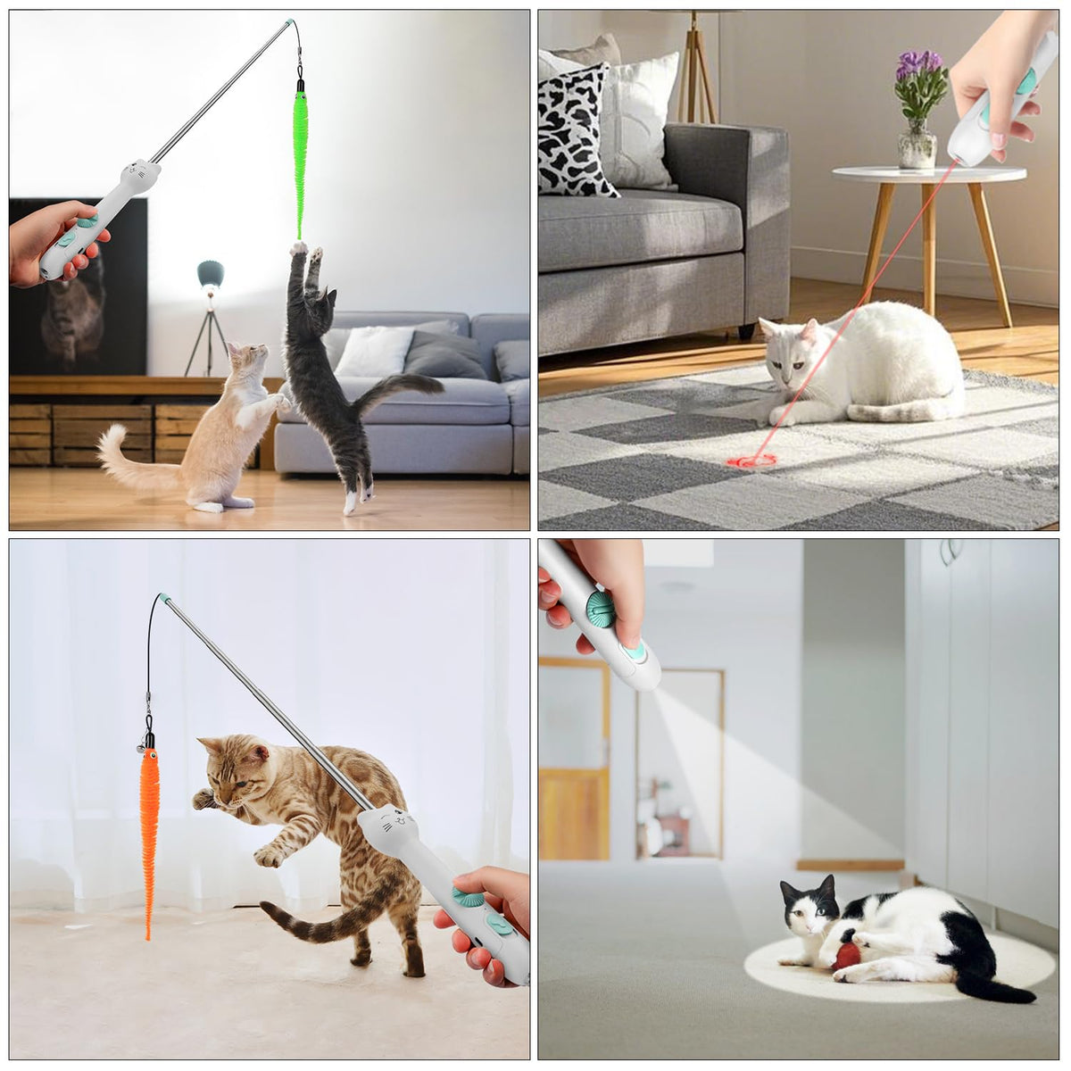 TBTeek Cat Toys, Rechargeable, 3 Light Modes & 5 Fun Patterns