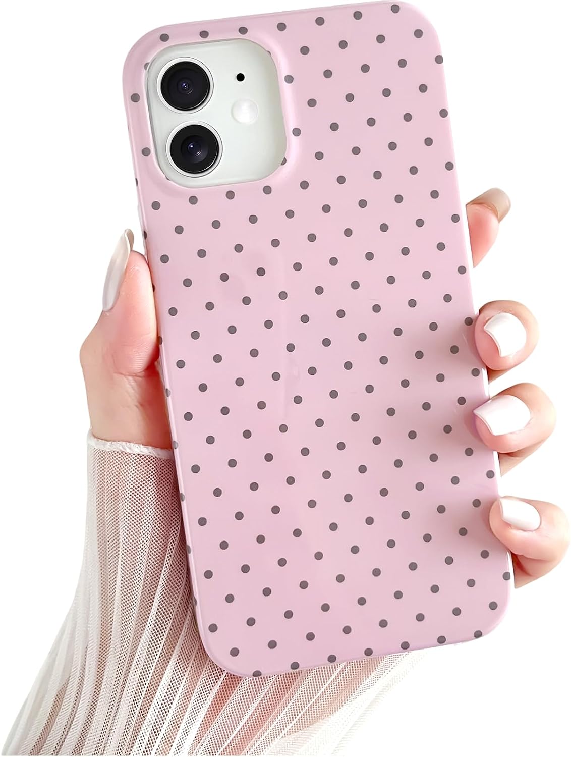 Yeddabox for iPhone 15 Case Cute Polka Dot Phone Case Soft TPU Slim Shockproof Phone Cover for Women Girls, Blue