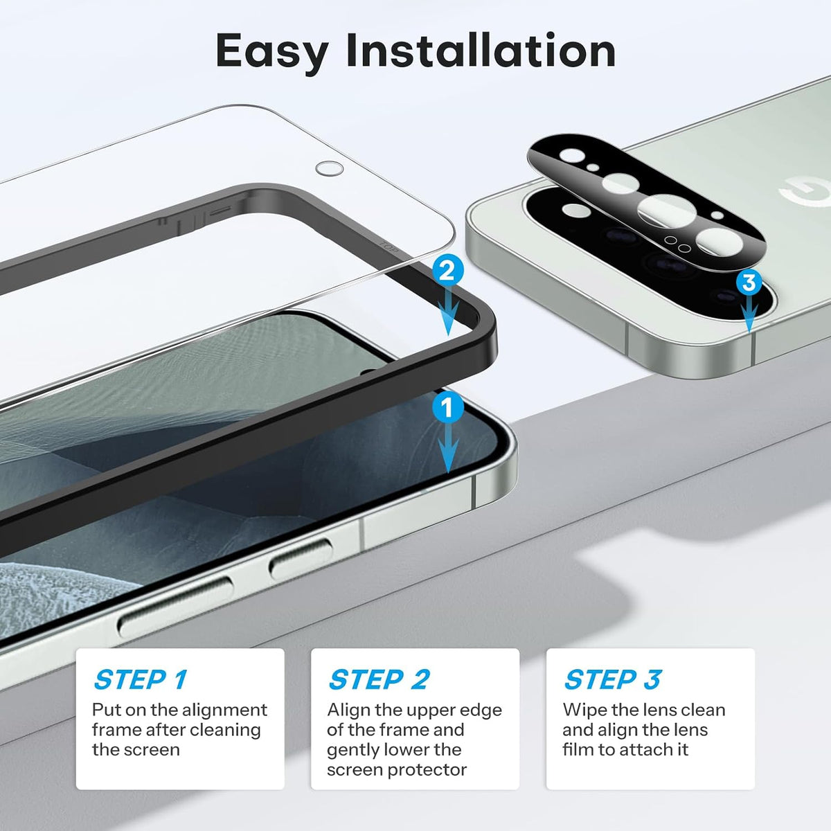 OMOTON 3+2 Pack for Google Pixel 11 Screen Protector 6.3-inch