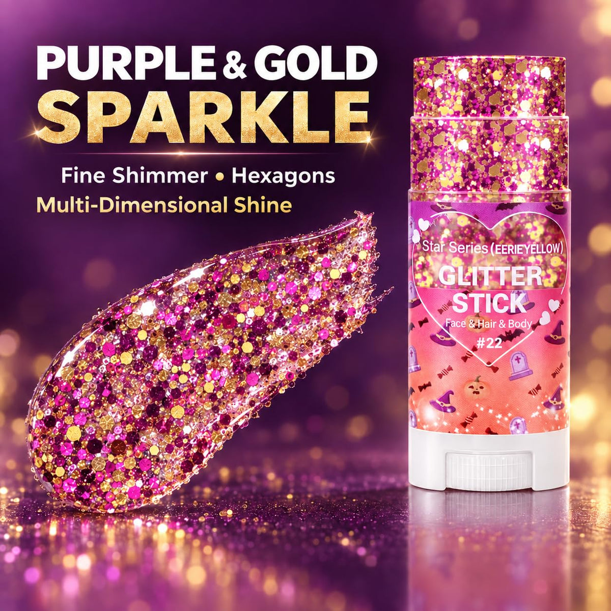 Mysense Red Face Hair Body Glitter Stick,Halloween Cosplay Sparkling Sequins Chunky Glitter Makeup,Festival Rave Concert Outfit Accessories for Women Girls Kids