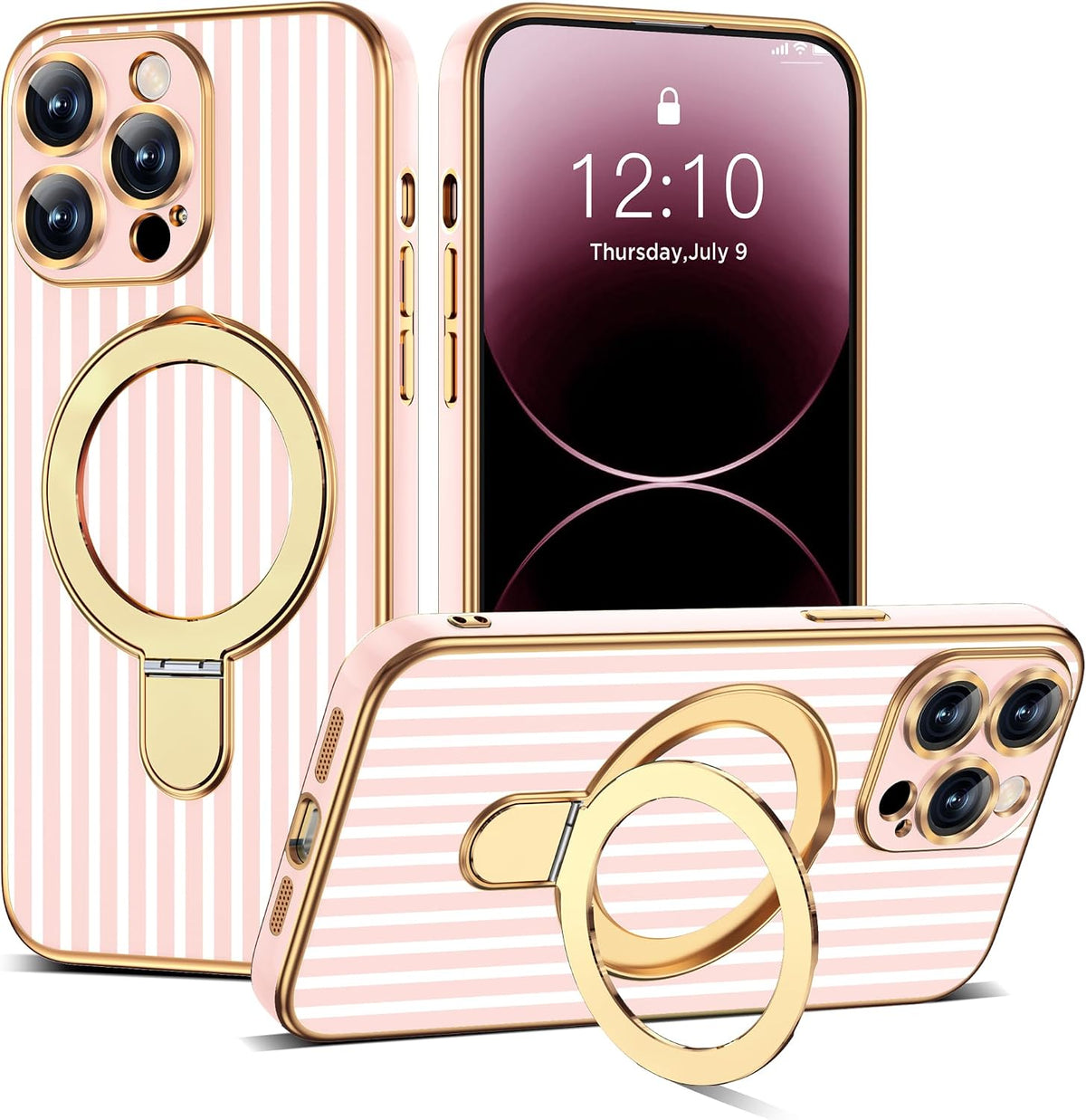 Marble Pattern Case for iPhone 11 with Stand 6.1",M-Purple