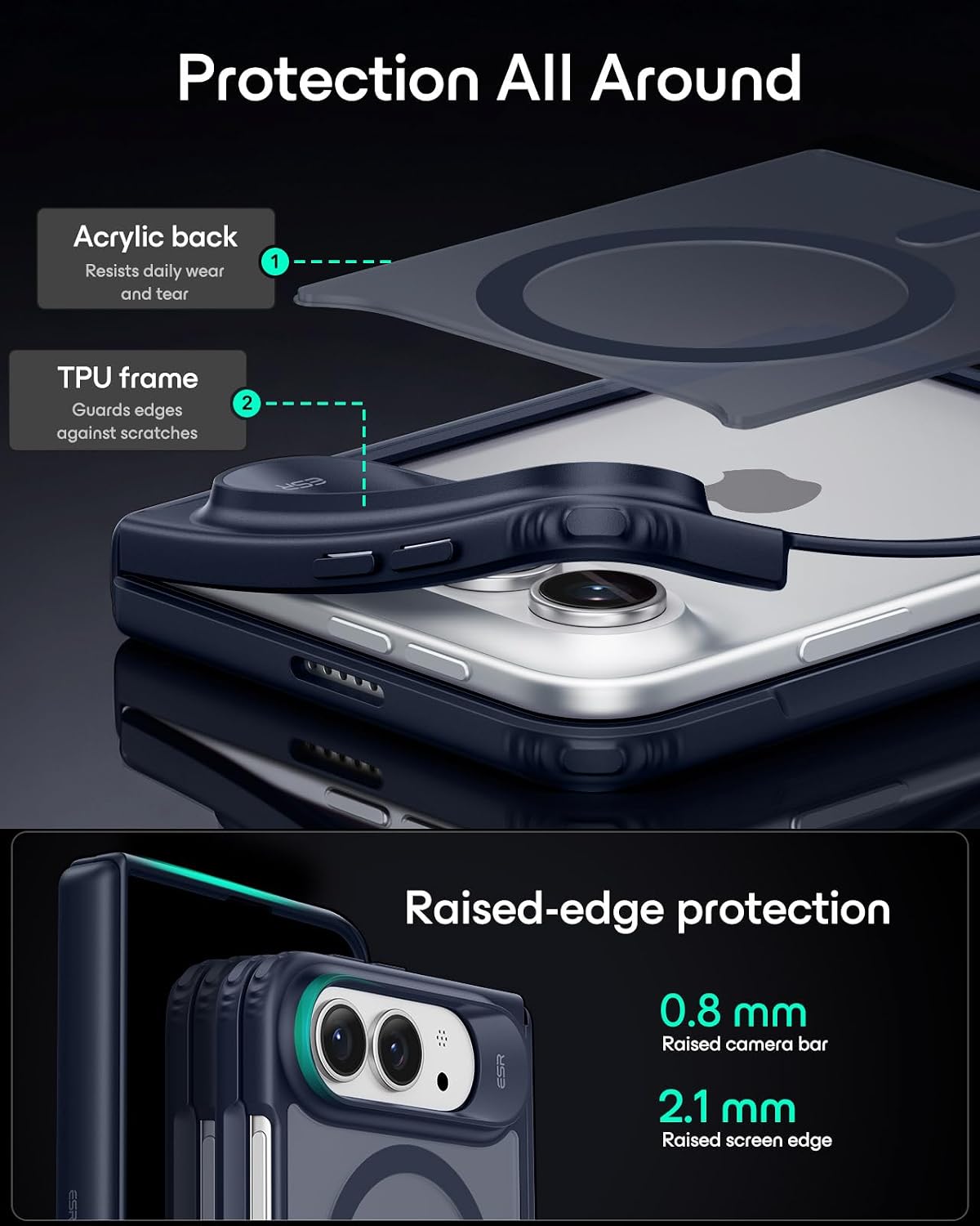 ESR Classic Hybrid for iPhone 15 Pro Max Case, Clear