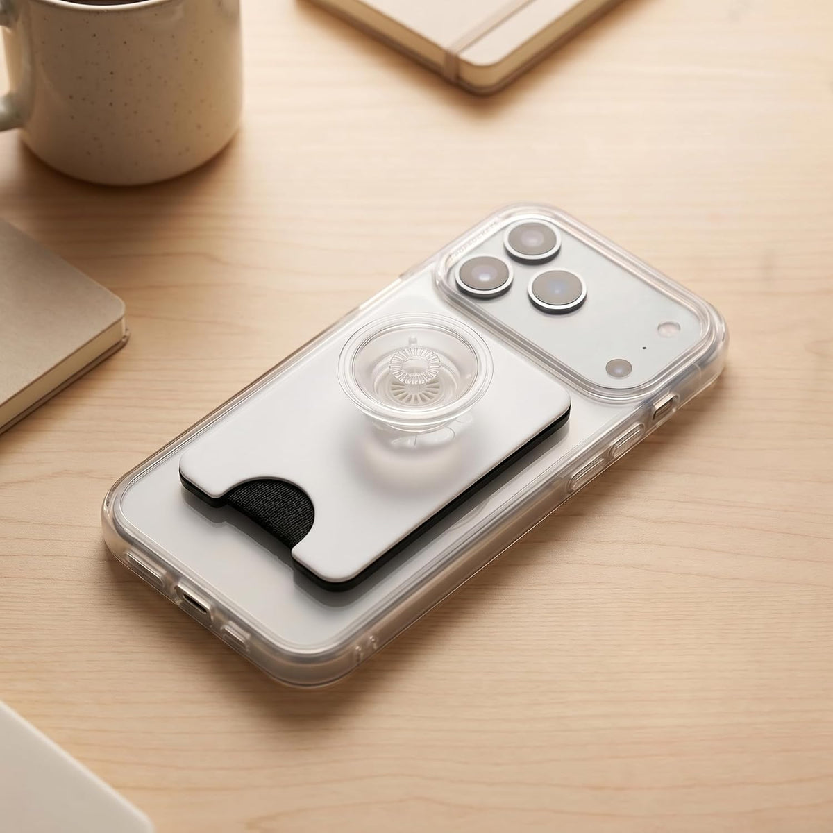PopSockets Phone Wallet for MagSafe with Grip- Black