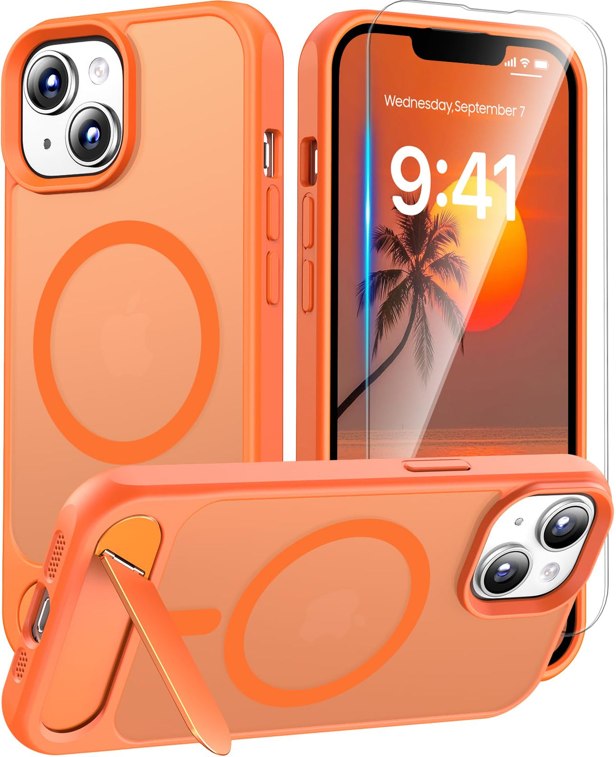 Magnetic for iPhone 16 Pro Case with Stand, Clear Matte