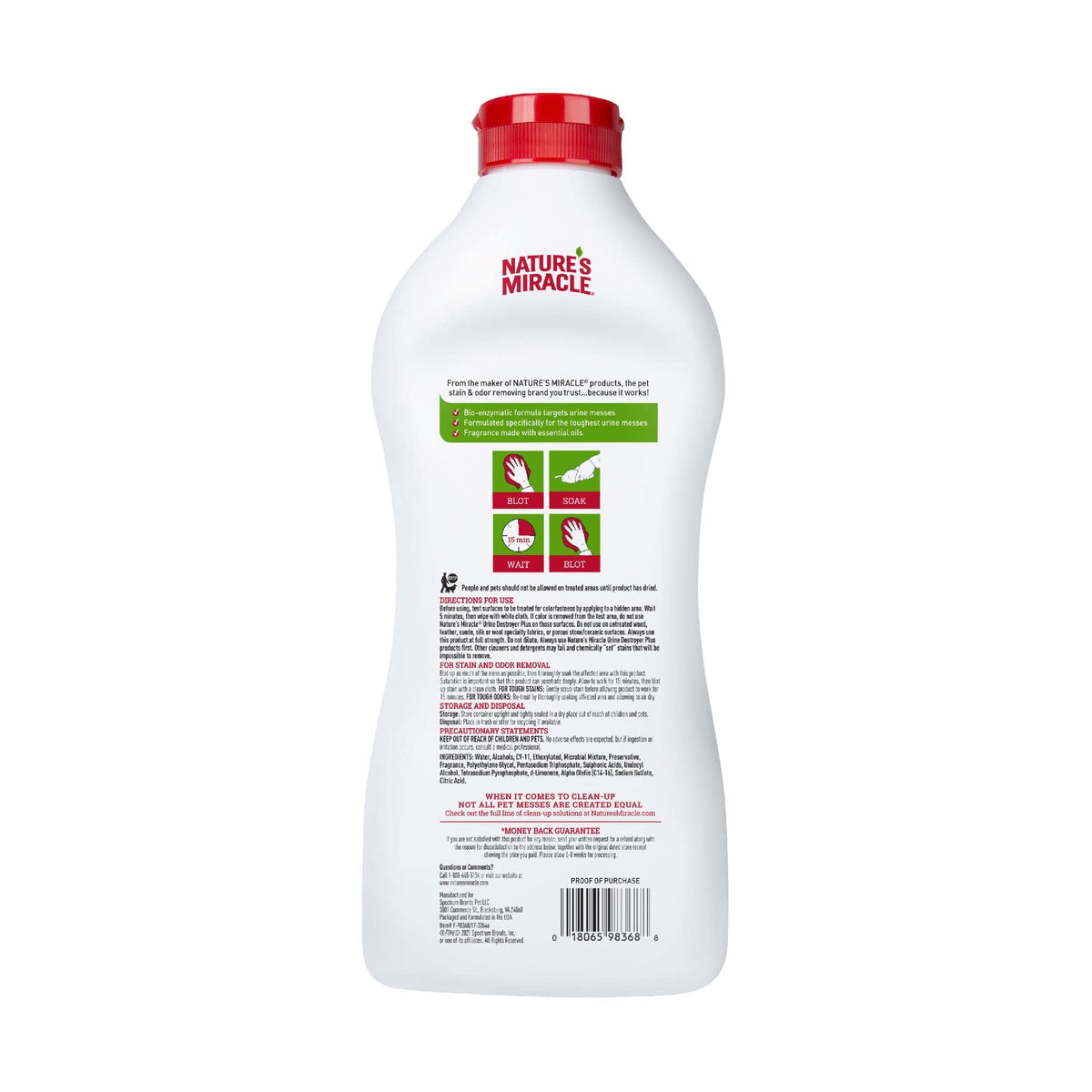 Nature's Miracle Dog Urine Destroyer Plus, Enzymatic Cleaner, 32 oz