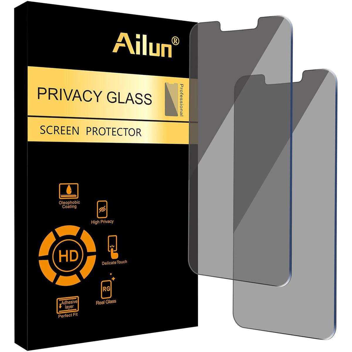 Ailun 3 Pack Privacy Screen Protector for iPhone 17 Pro Max, Tempered Glass