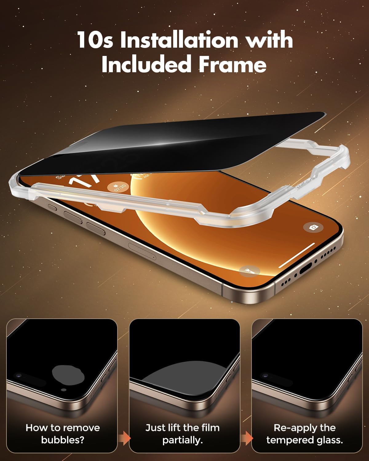 UNBREAKcable Privacy Screen Protector for iPhone 15, Full Coverage