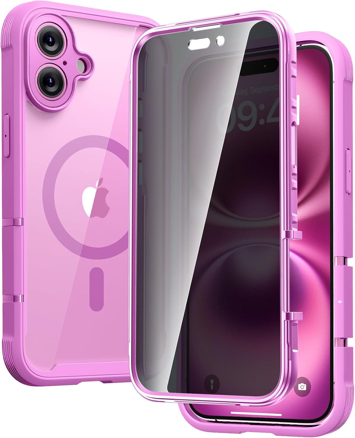 Diaclara Designed for iPhone 15 Plus Case 6.7 Inch, Full-Body Clear Bumper Cases w/Built-in Screen Protector, 360 Protective Rugged Case + Glass Camera Lens Protector,Mint Green