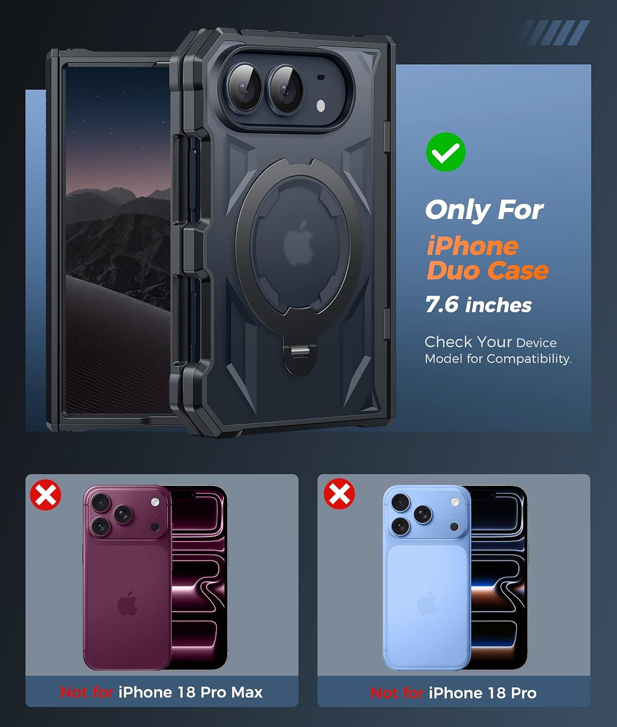 FNTCASE for iPhone 17 Case with 360 Spin Magnetic Stand
