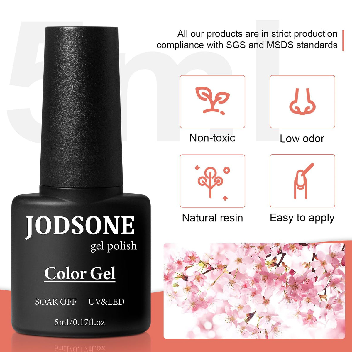 JODSONE 23 PCS Gel Nail Polish Set with Base Glossy and Matte Top Coat Multicolored Gel Nail Long Lasting Suitable for All Seasons