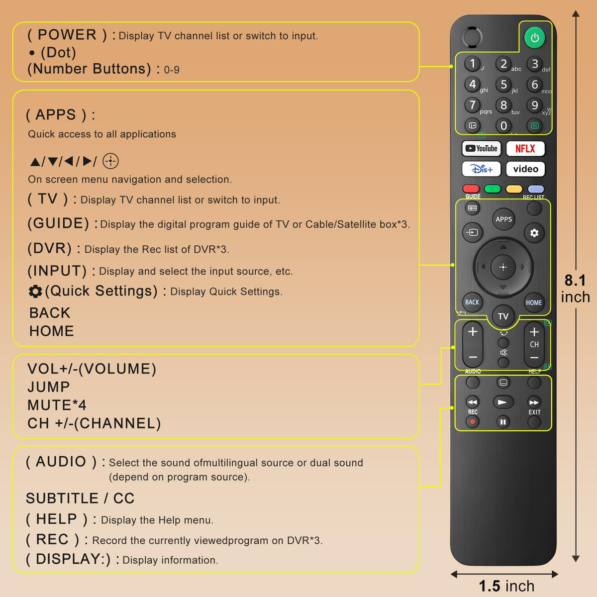 Universal Replacement for LG Smart TV Remote