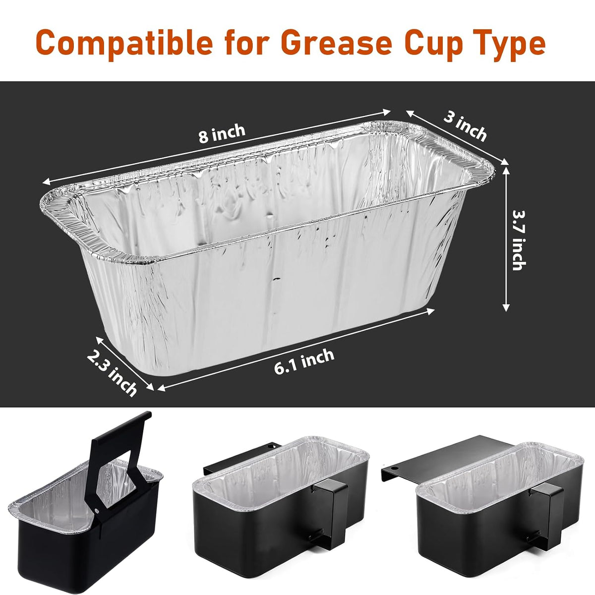 100 Pack Grease Cup Liners Compatible with Blackstone Griddle 5017 - Griddle Accessories, Disposable Grill Grease Tray, Aluminum Foil Drip Pan Grease Catcher Cup Liner for 17, 22, 28, 36 Inch