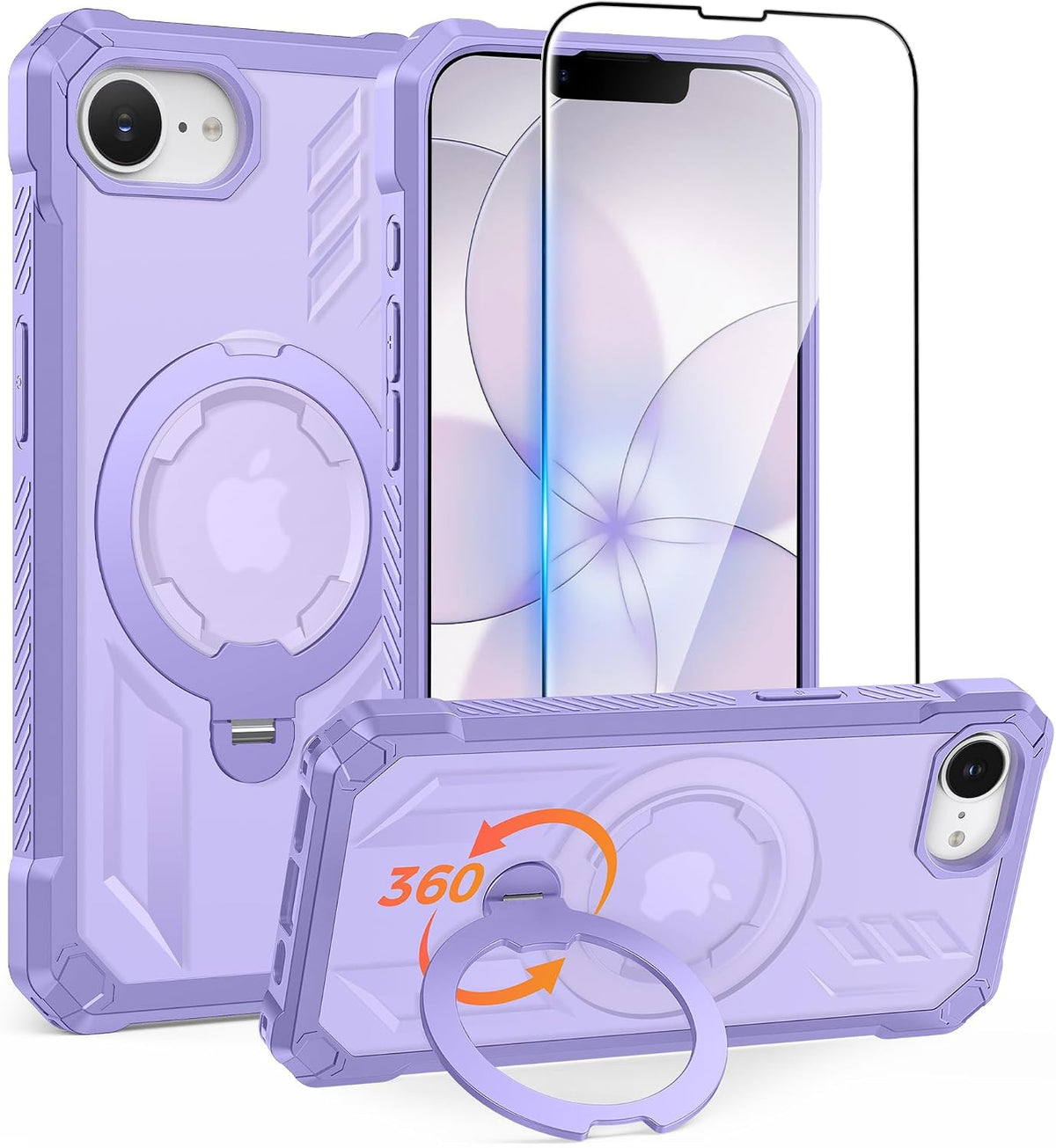 FNTCASE for iPhone 17 Case with 360 Spin Magnetic Stand