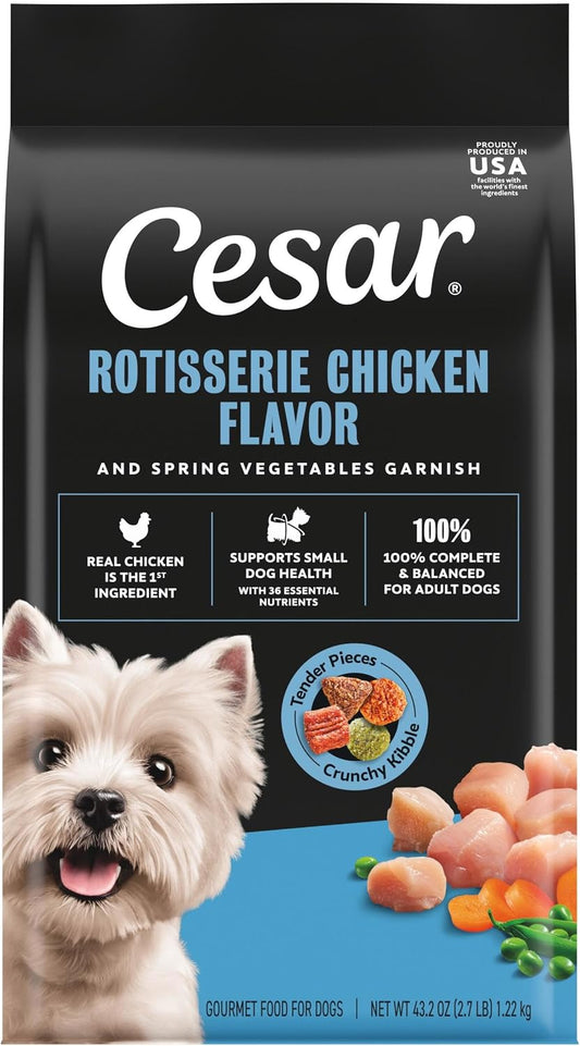 Cesar Small Breed Dry Dog Food, Chicken & Spring Vegetables Flavor, 2.7 lb