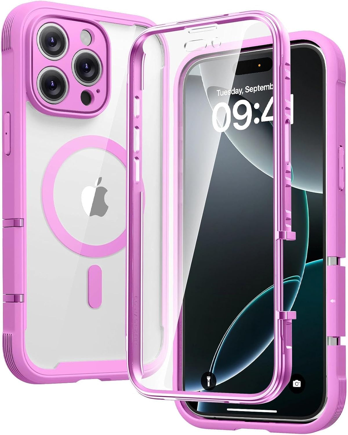 Diaclara Designed for iPhone 15 Plus Case 6.7 Inch, Full-Body Clear Bumper Cases w/Built-in Screen Protector, 360 Protective Rugged Case + Glass Camera Lens Protector,Mint Green