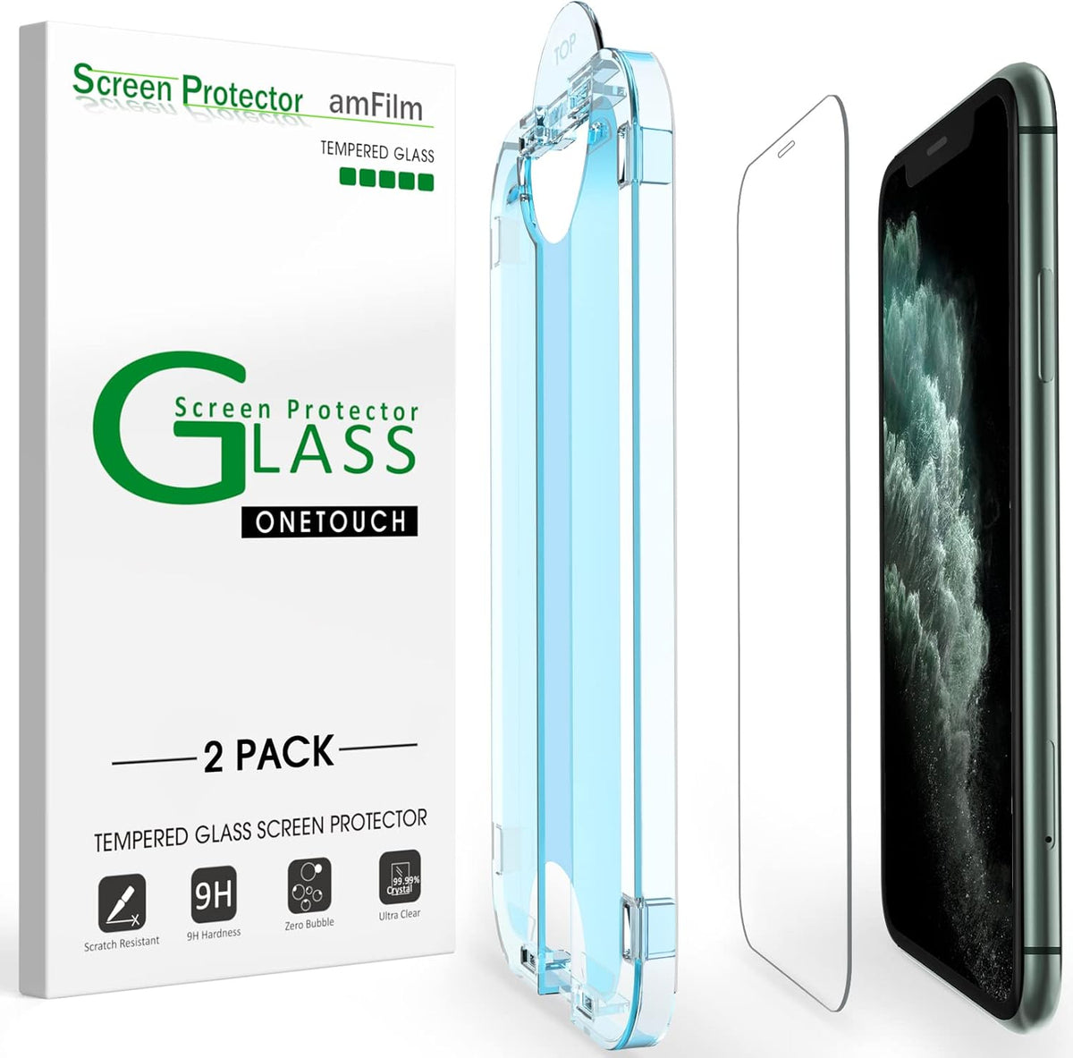 amFilm OneTouch for iPhone 18 Pro 6.3'' Screen Protector Tempered Glass