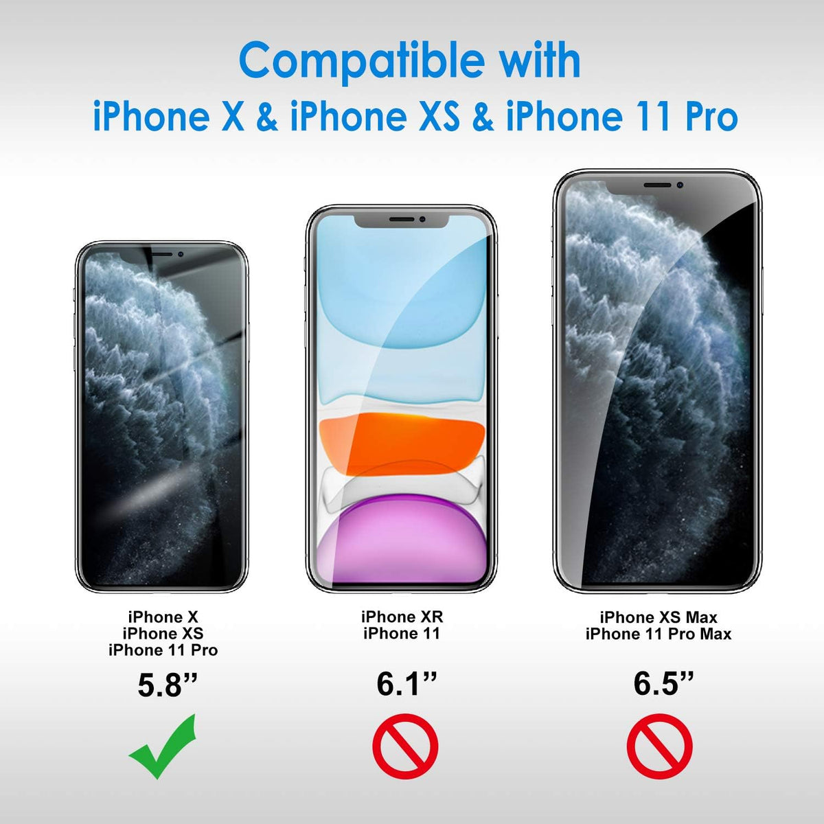 JETech Screen Protector for iPhone SE 3/2 (2022/2020), 3-Pack