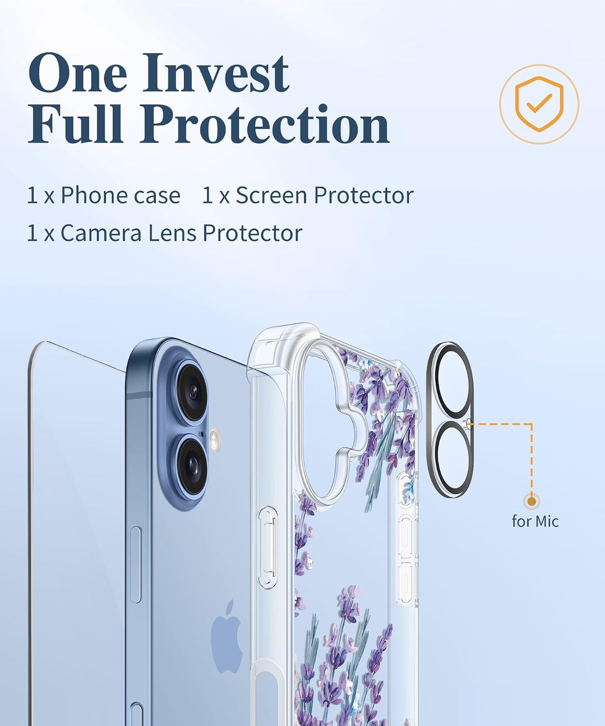 GVIEWIN for iPhone 17 Case Floral Clear Slim Women