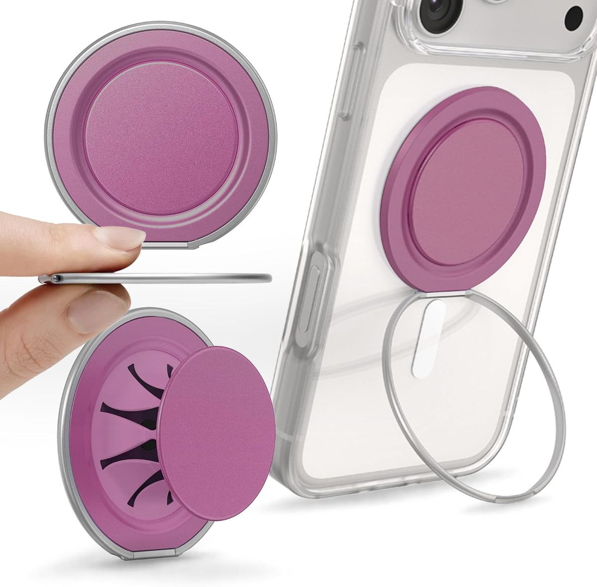 PopSockets Low-Pro Grip for MagSafe, Thin Profile- Black