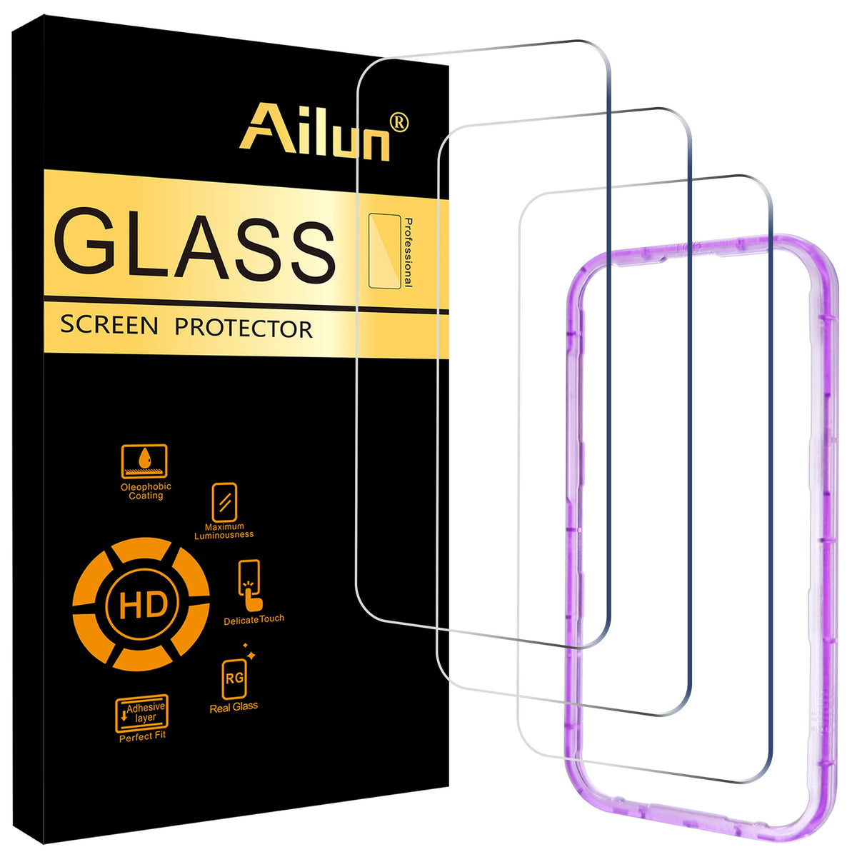 Ailun 3 Pack Screen Protector for iPhone 16 / iPhone 15 / iPhone 15 Pro