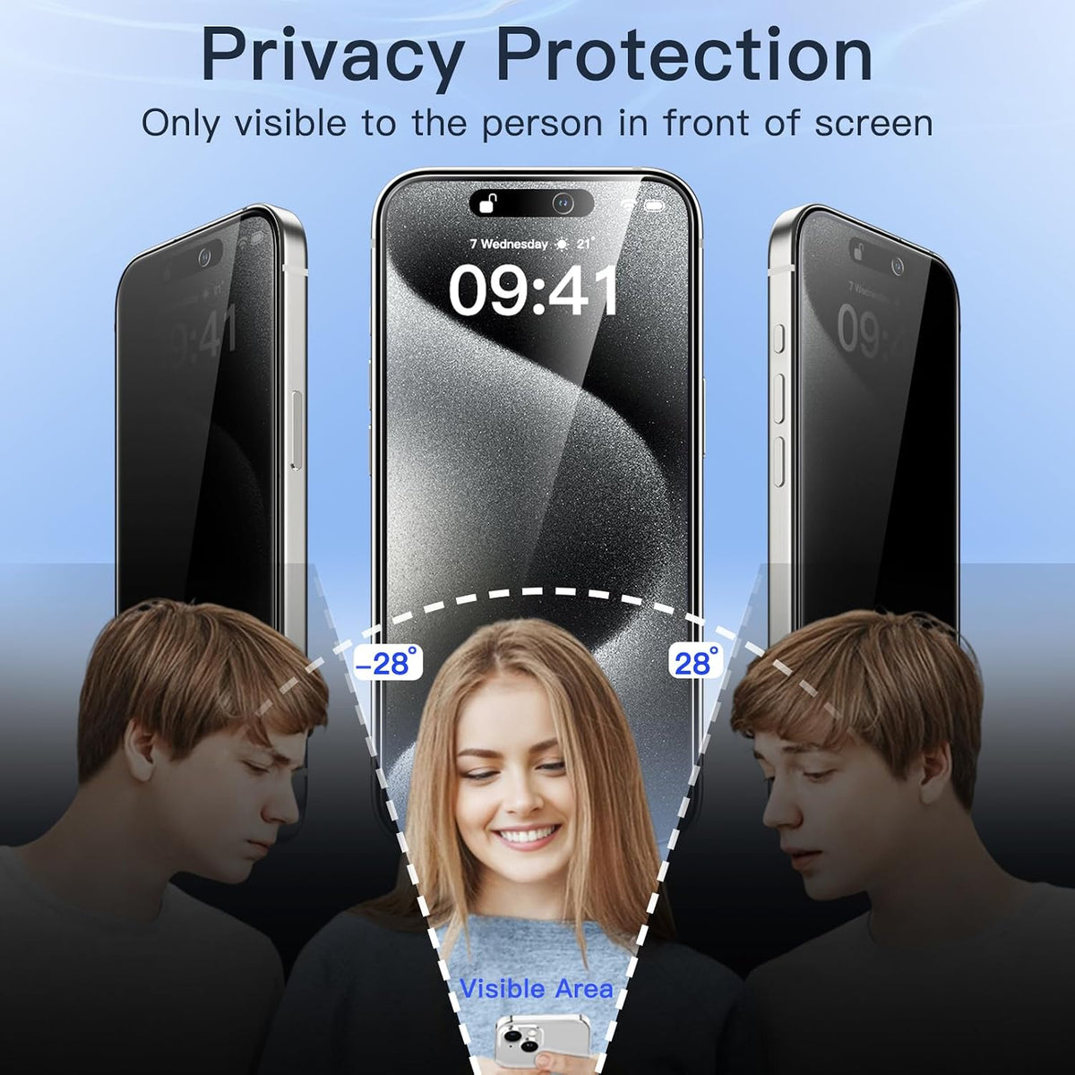 JETech Privacy Screen Protector for iPhone 16 Pro Max, 2-Pack
