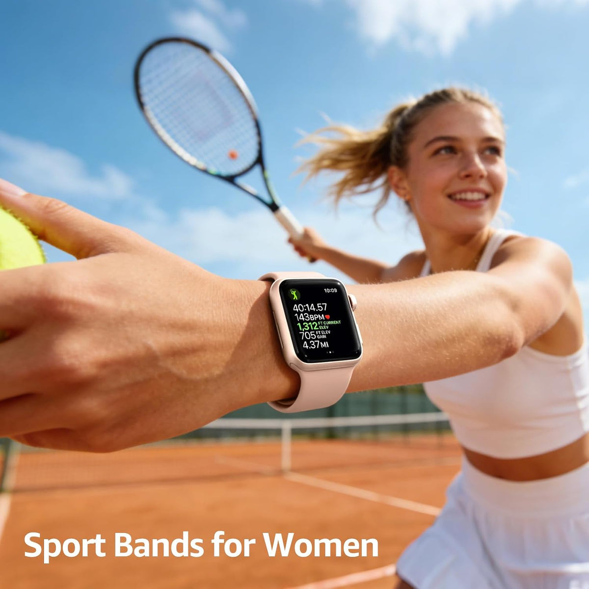 6 Pack Sport Silicone Bands Compatible with Apple Watch Band for Women Men