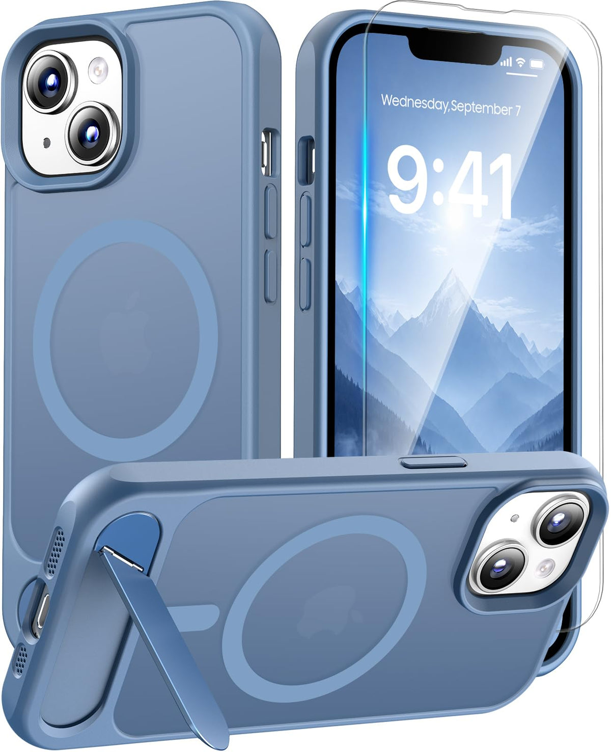 Magnetic for iPhone 16 Pro Case with Stand, Clear Matte