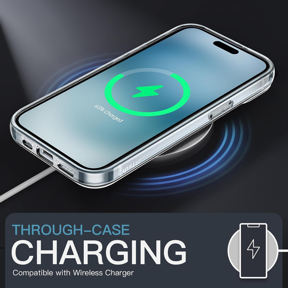 JETech Case for iPhone 15, Anti-Yellowing, Green