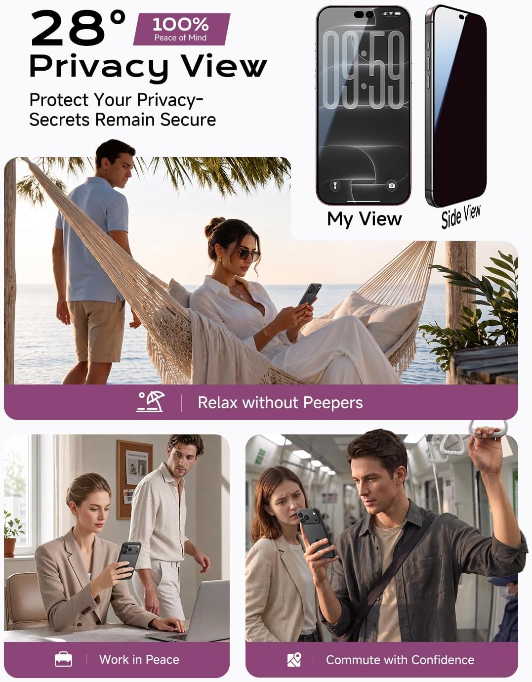 MAGIC JOHN Privacy for iPhone 18 Pro Max Screen Protector 6.9 inch