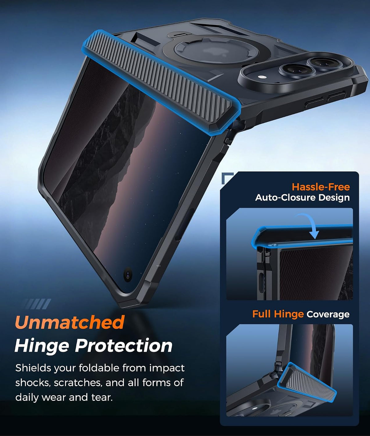 FNTCASE for iPhone 17 Case with 360 Spin Magnetic Stand