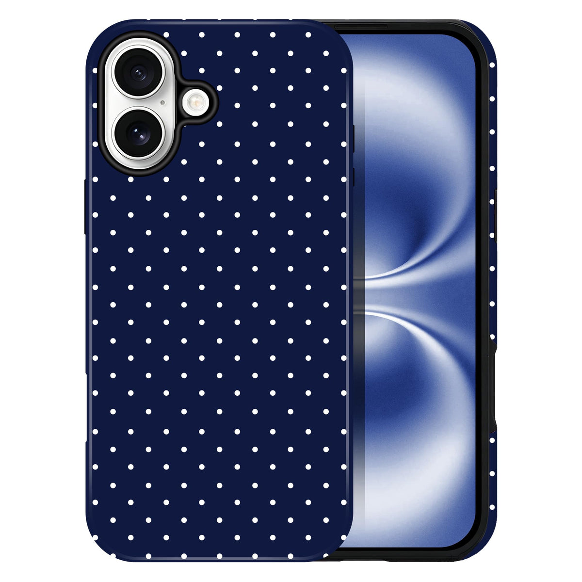 Polka Dot Pattern Phone Case for iPhone 17 6.3", White