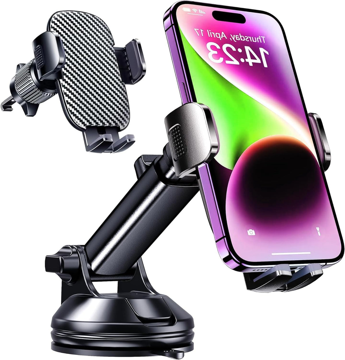 Qifutan Dash Mounted Holders Phone Holders for Your Car Phone Mount for Car Windshield Dashboard Air Vent Universal Pads Mats Mounts Hands Free Automobile Cell Phone Holder Fit for iPhone Smartphone