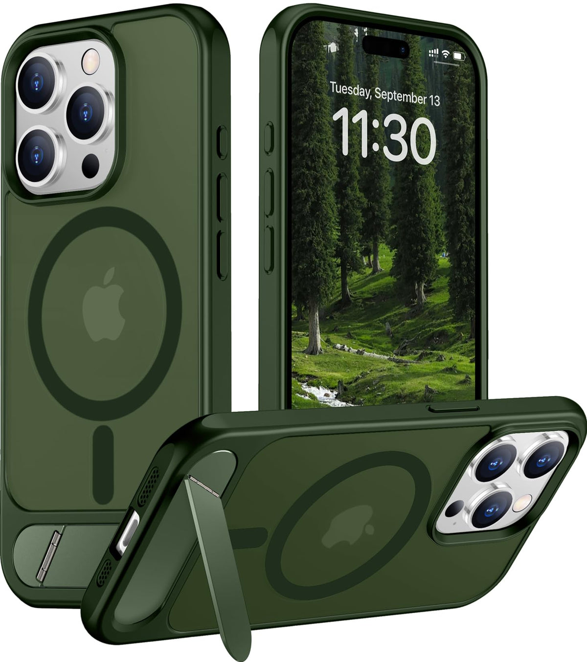Temdan Magnetic Compatible with iPhone 16 Pro Max Case, [Built-in Invisible Kickstand][Compatible with MagSafe] [Military Grade Shockproof] Slim Translucent Matte Phone Case for iPhone 16 Pro Max 6.9"