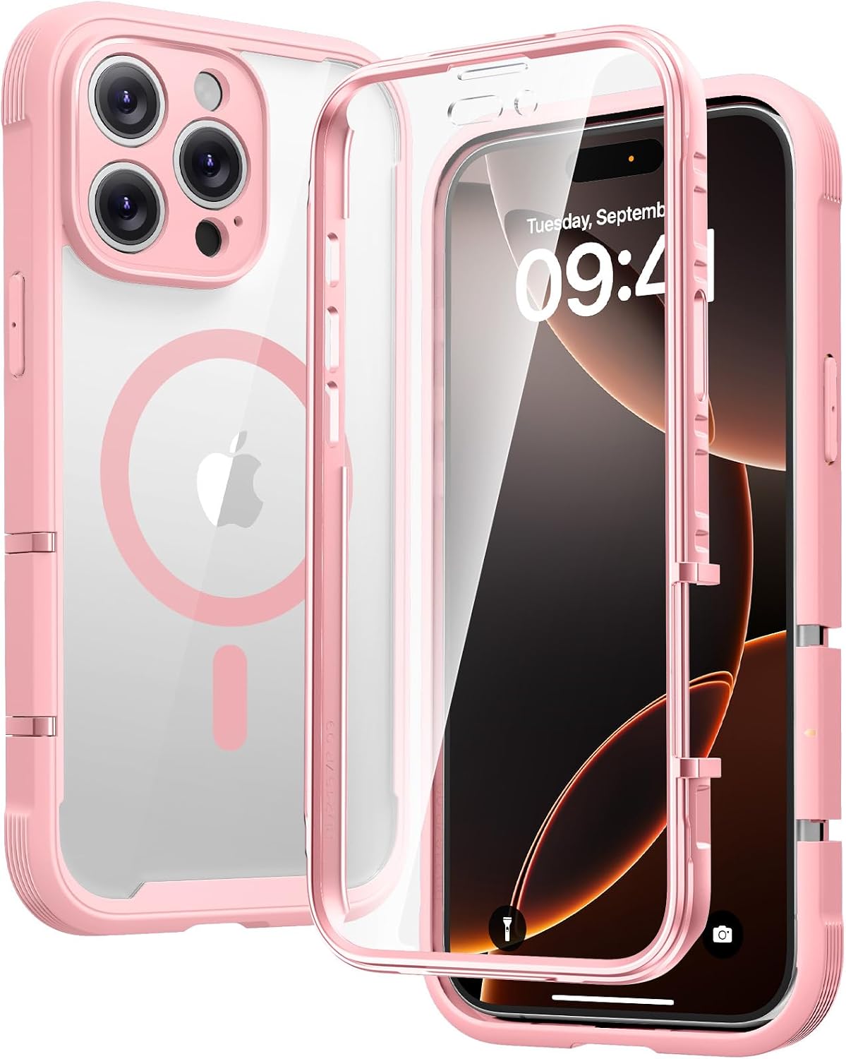 Diaclara Designed for iPhone 15 Plus Case 6.7 Inch, Full-Body Clear Bumper Cases w/Built-in Screen Protector, 360 Protective Rugged Case + Glass Camera Lens Protector,Mint Green