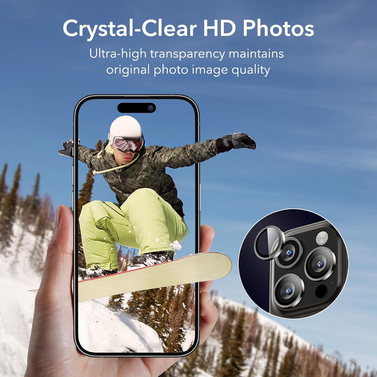 ESR for iPhone Duo Camera Lens Protector, 1 Pack, Blue