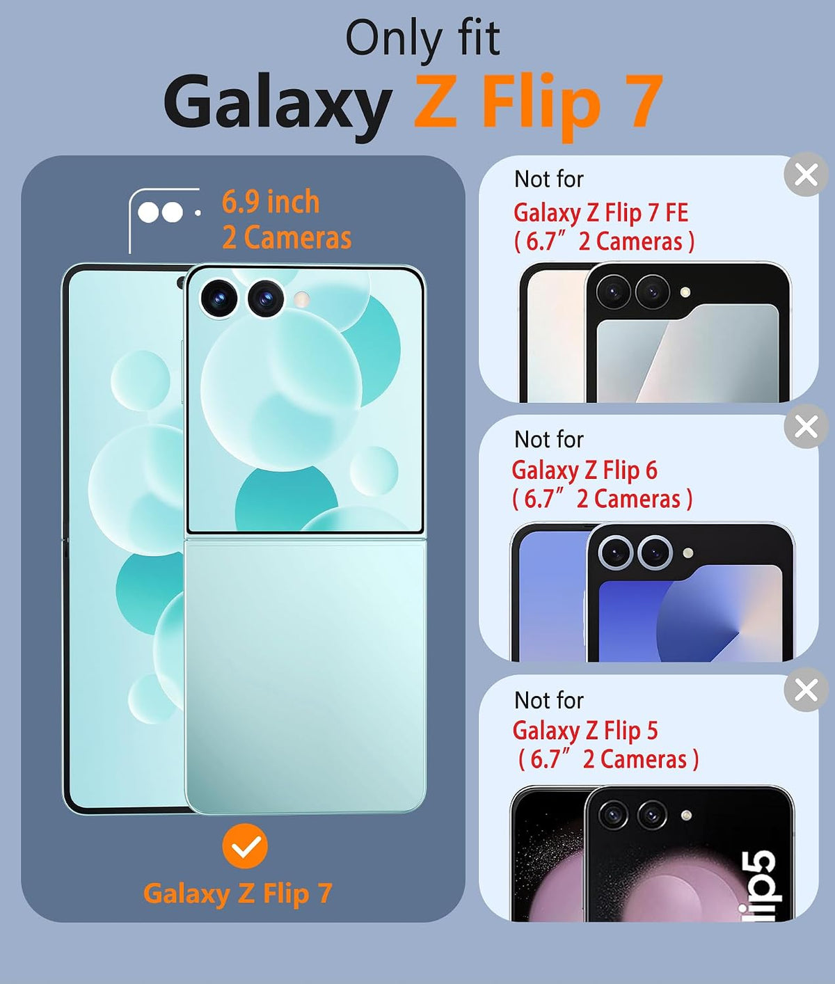 FNTCASE Magnetic for Samsung Galaxy Z-Flip-7 Case, Clear