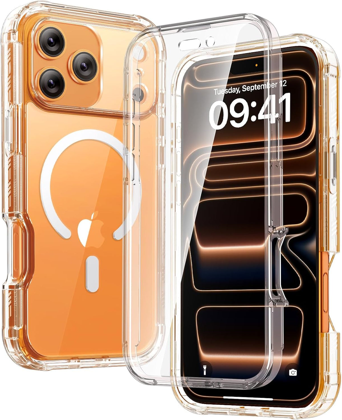 Diaclara Designed for iPhone 15 Plus Case 6.7 Inch, Full-Body Clear Bumper Cases w/Built-in Screen Protector, 360 Protective Rugged Case + Glass Camera Lens Protector,Mint Green
