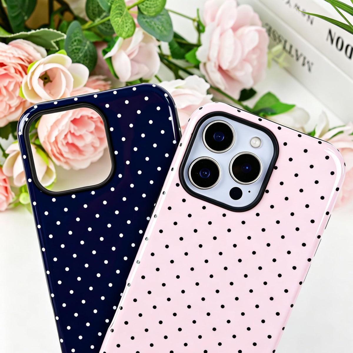 Polka Dot Pattern Phone Case for iPhone 17 6.3", White