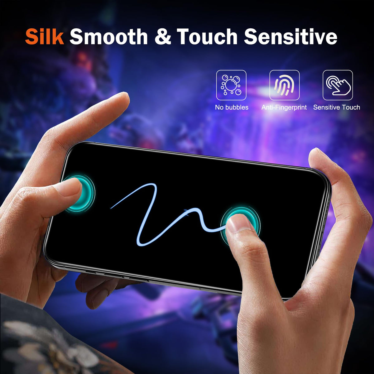 Ferilinso 3 Pack Privacy Screen Protector for iPhone Duo, Tempered Glass
